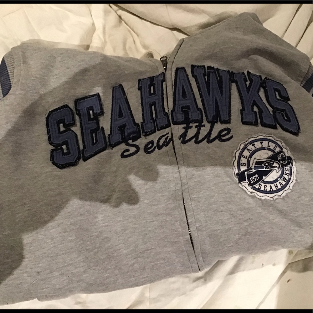 SEAHAWKS SWEATSHIRT WITH POCKETS &HOODIE XL